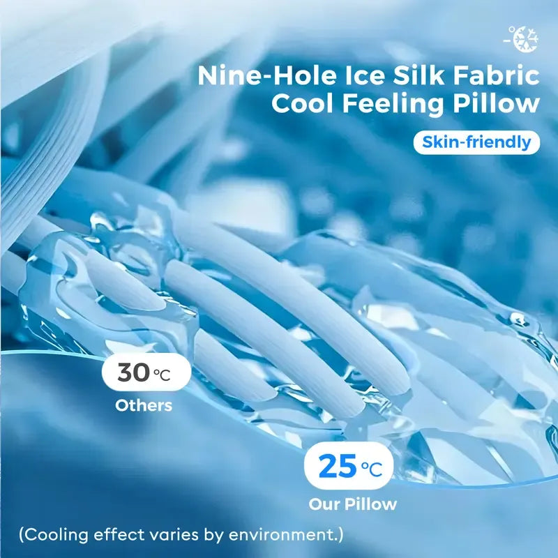 Cooling Memory Foam Cervical Neck Pillow, Adjustable Ergonomic Neck Support Pillow for Sleeping, Travel & Office